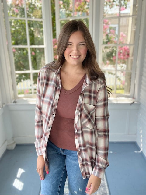Neutral Plaid Flannel