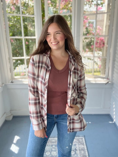 Neutral Plaid Flannel
