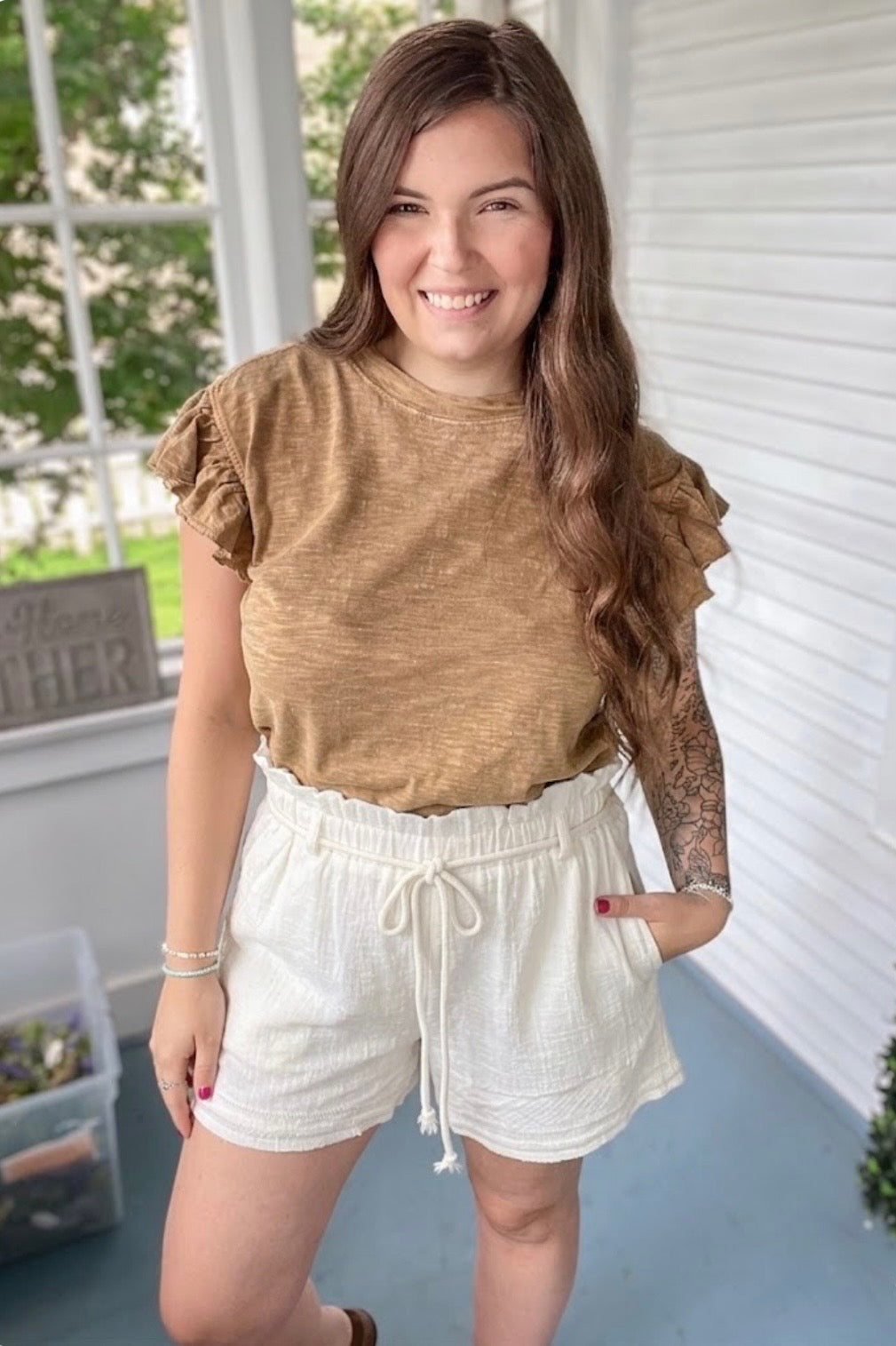 White Gauzy Shorts