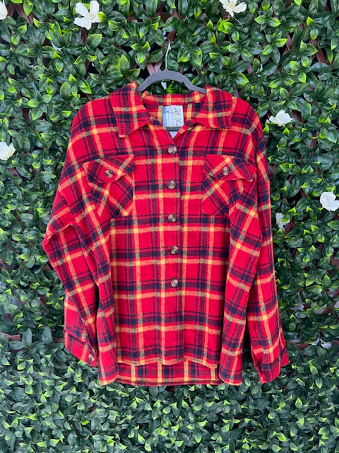 Red Mix Plaid Shacket