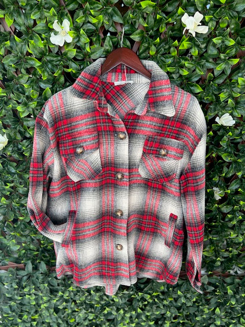 Red/Black Mix Plaid Jacket