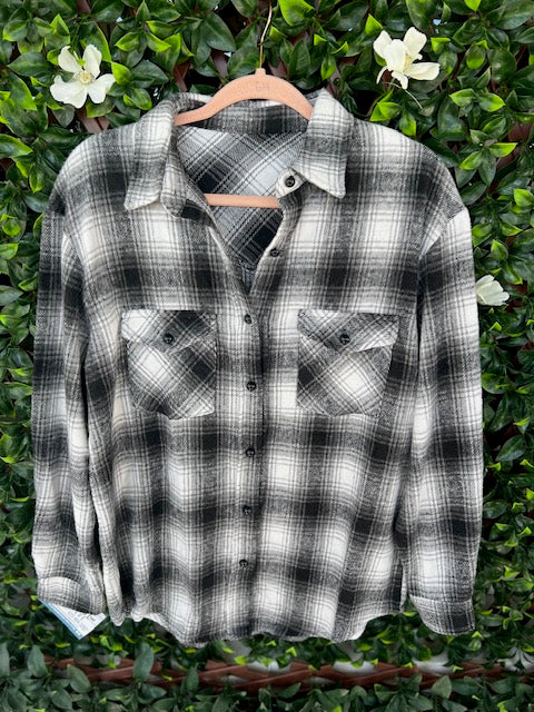 Black/Gray Plaid Shacket