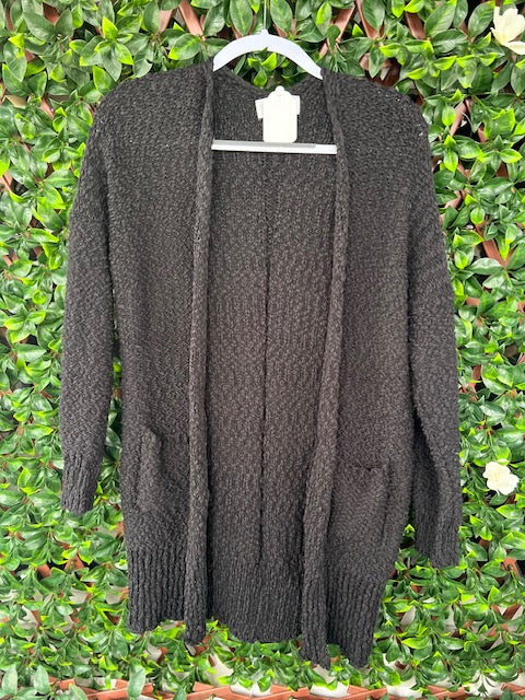 Black Popcorn Cardigan