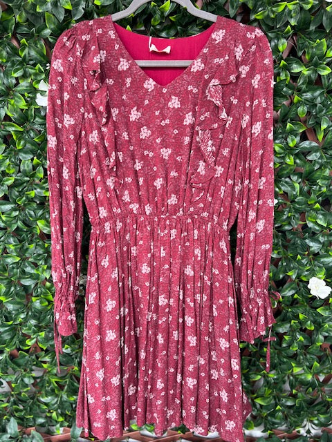 Maroon Floral Dress