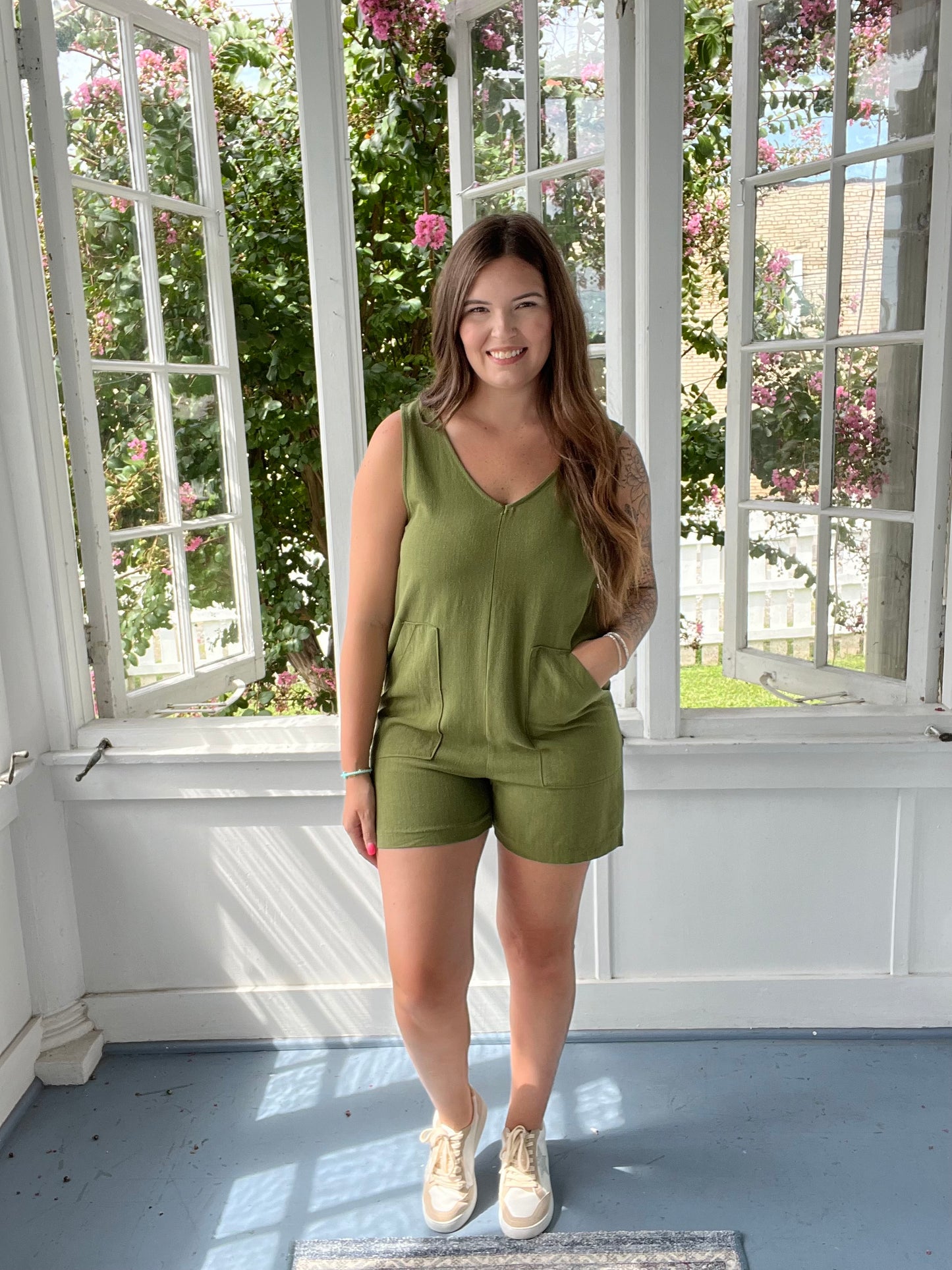 A3-Olive Green Romper