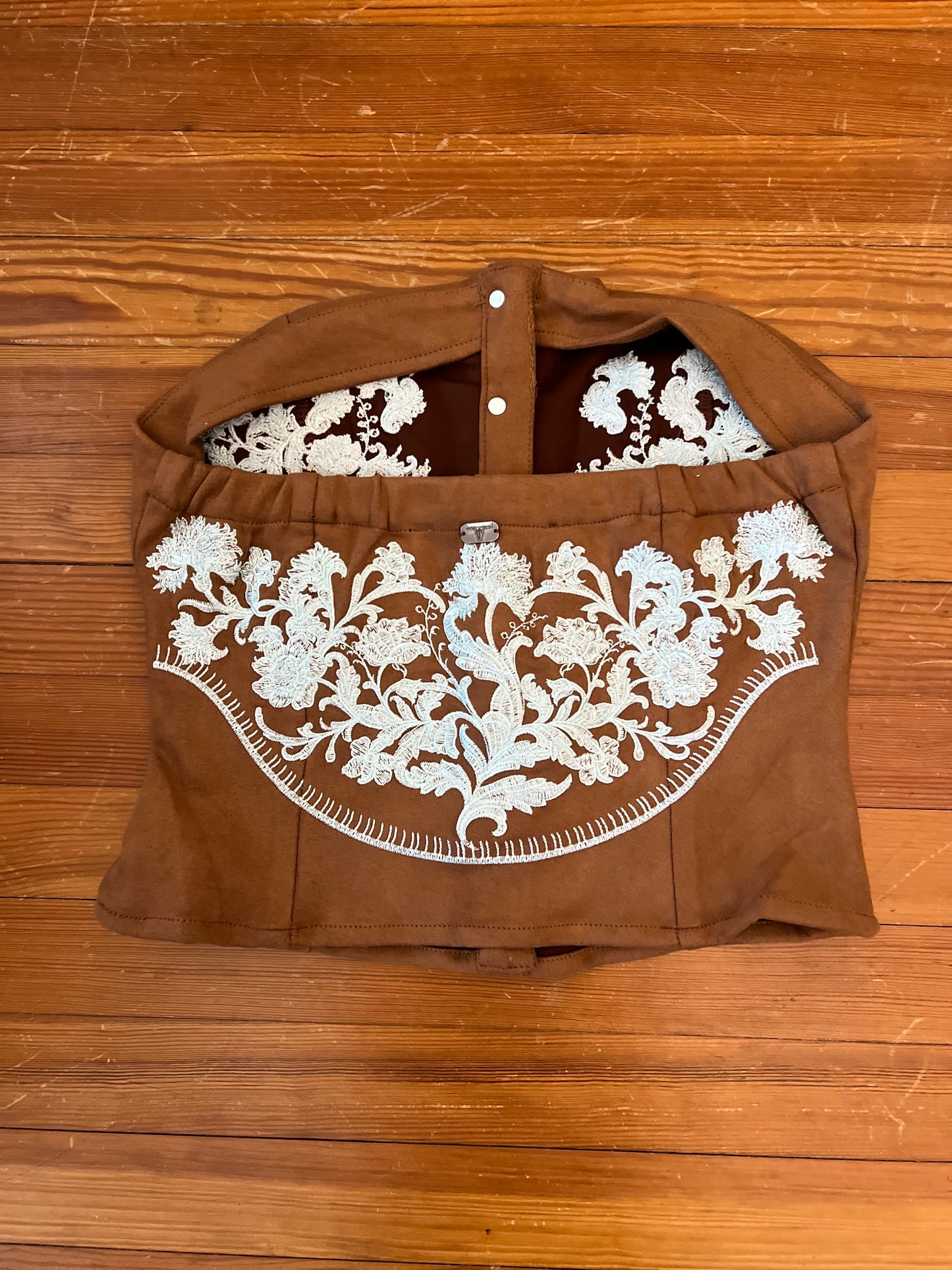 Strapless Suede Western Top