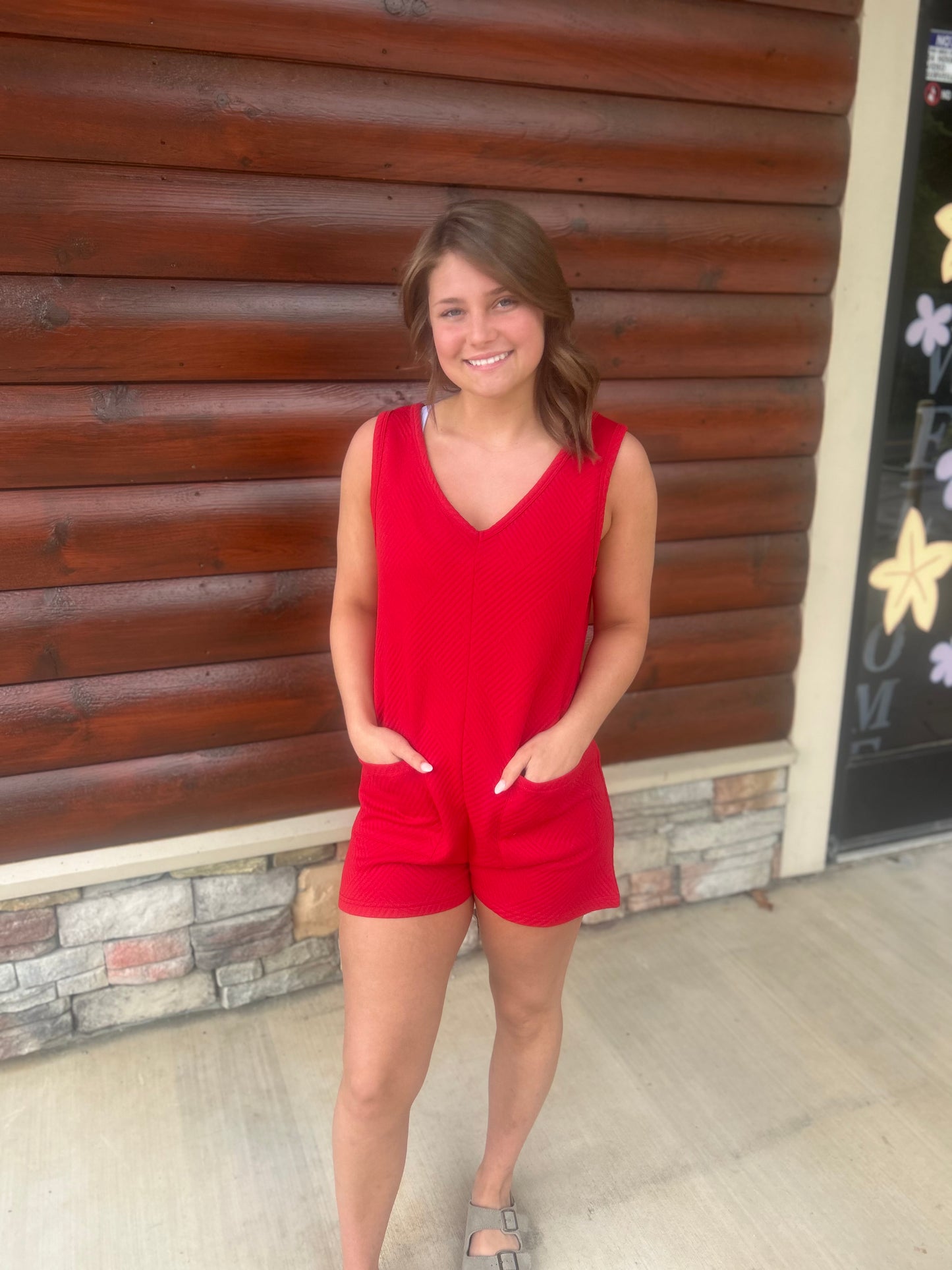 Textured Knit Romper