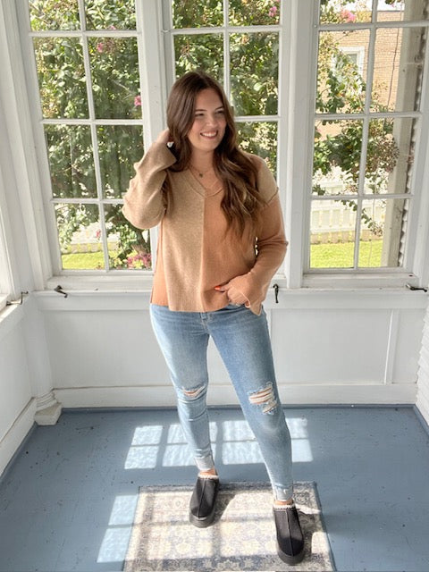 Long Sleeve Duo Tone Sweater