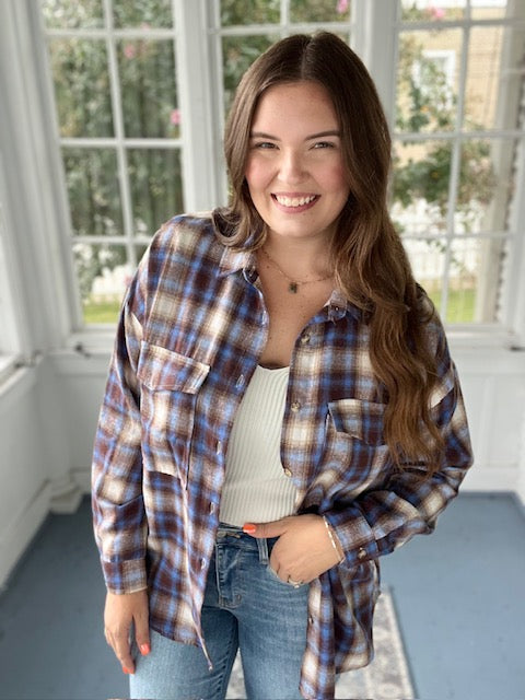 Blue/Brown Plaid Flannel