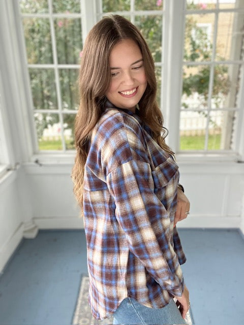 Blue/Brown Plaid Flannel