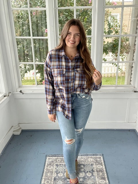 Blue/Brown Plaid Flannel
