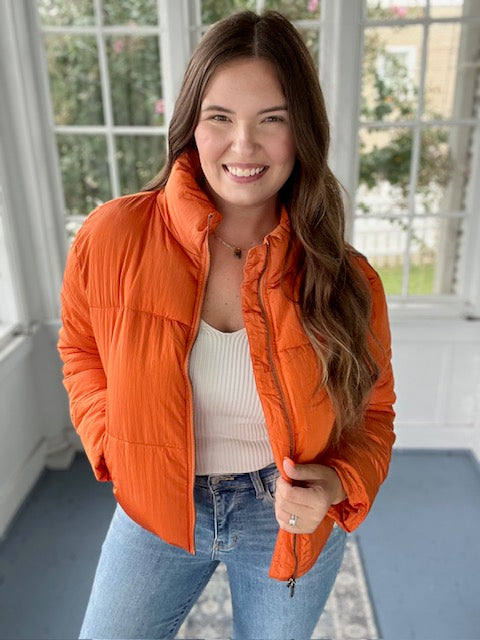 Orange Puffer Jacket