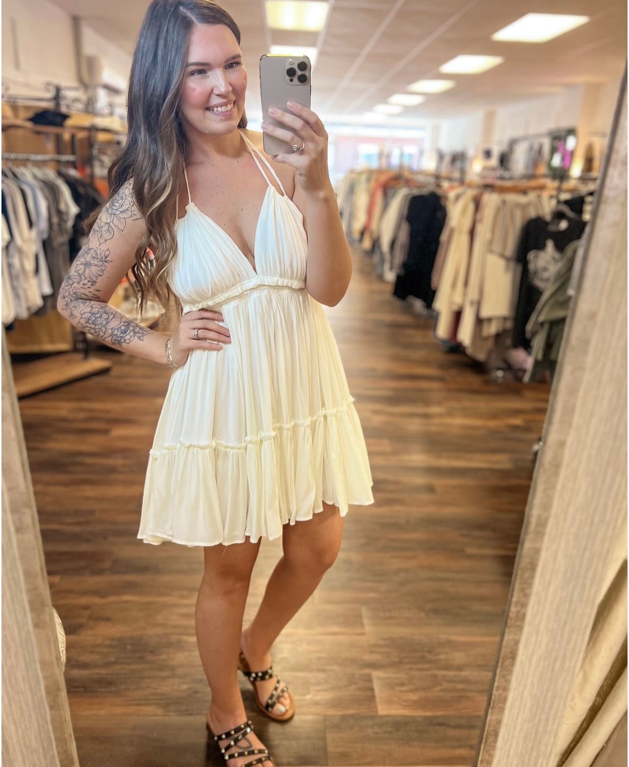 White Low Back Dress