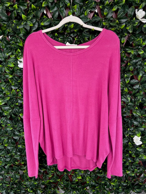 Pink Dolman Long Sleeve Top