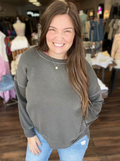 Gray Long Sleeve Crewneck