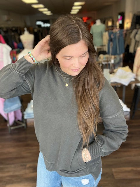 Gray Long Sleeve Crewneck