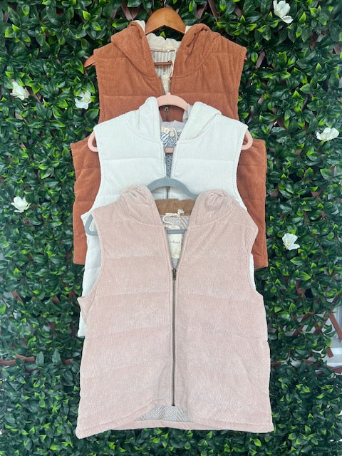 Hooded Corduroy Vest