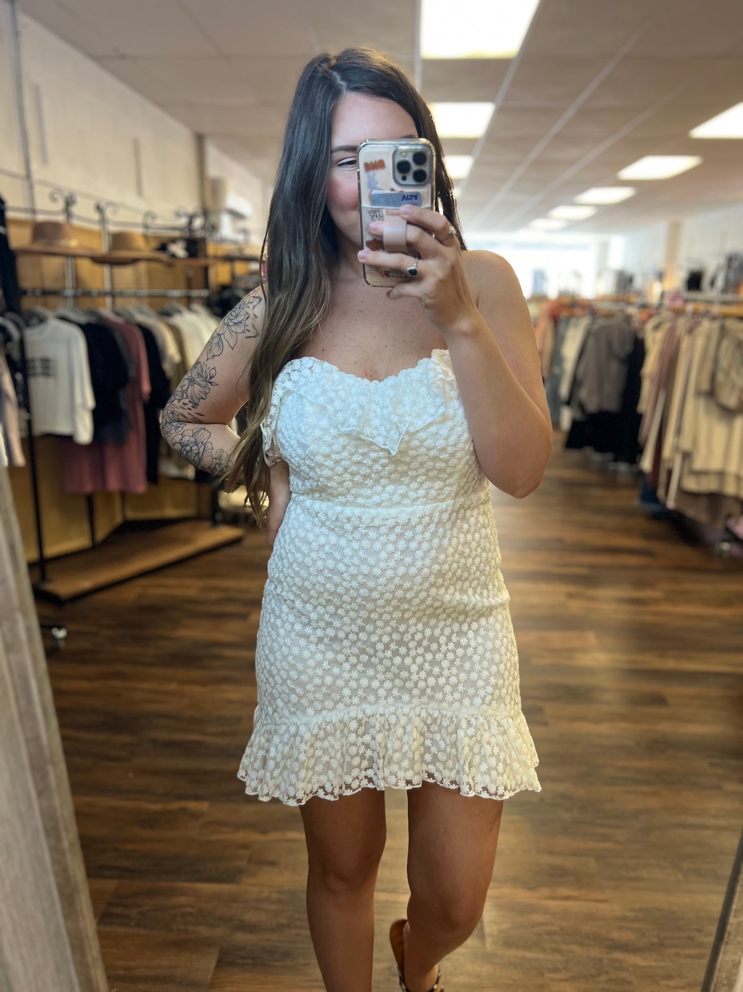 White Strapless Dress