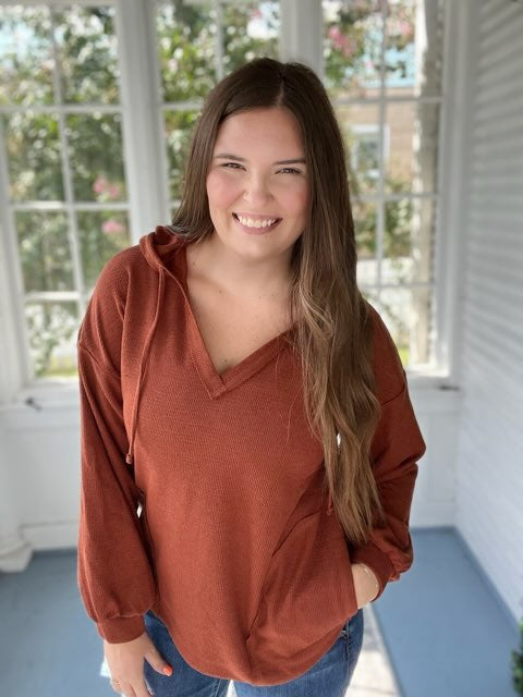 Caramel LS Hooded Top