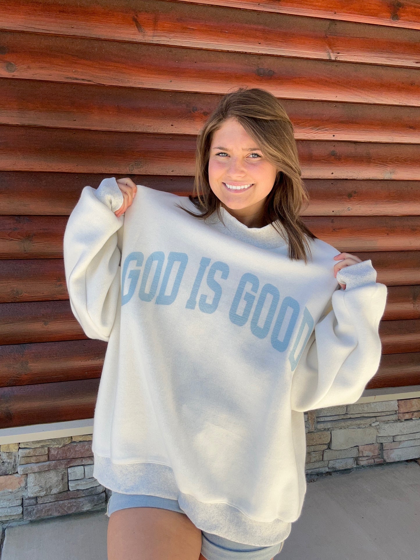 Jesus & God Is Good Reversible Sweatshirt