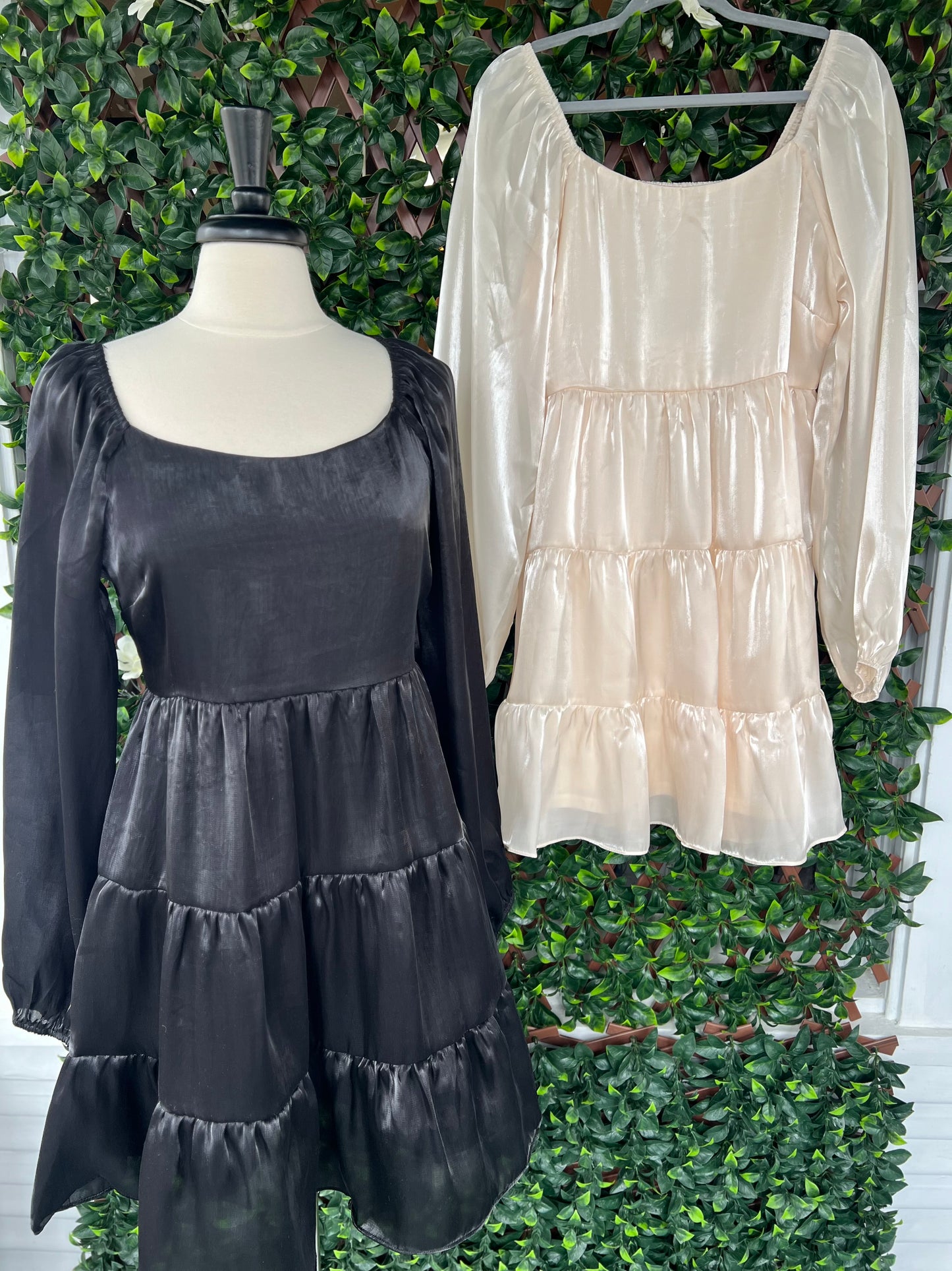 L/S Tiered Shimmer Dress
