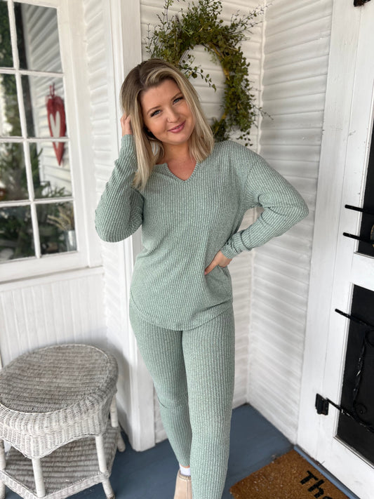Ribbed Legging Lounge Set