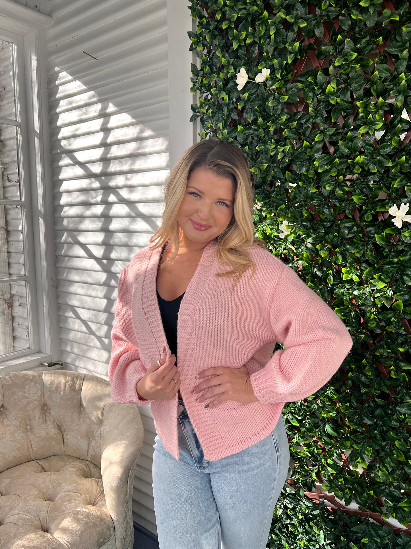Chunky Pink Cardigan
