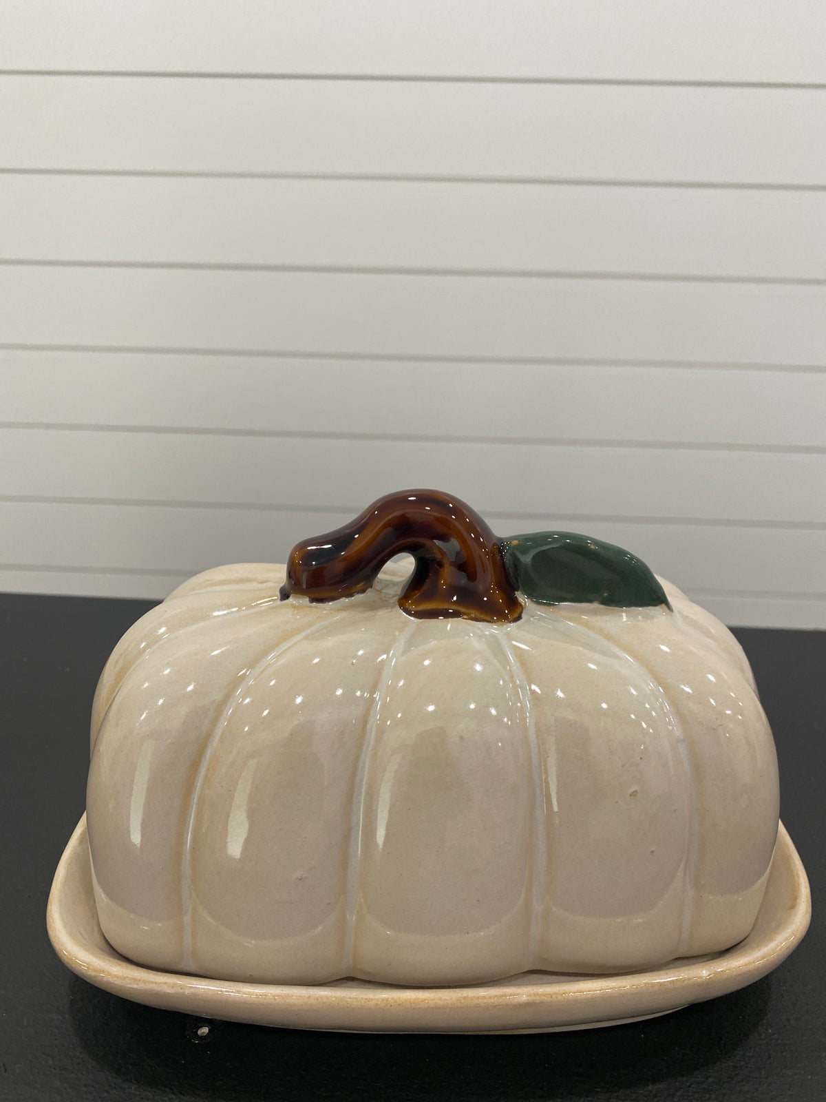 White Pumpkin Butter Dish