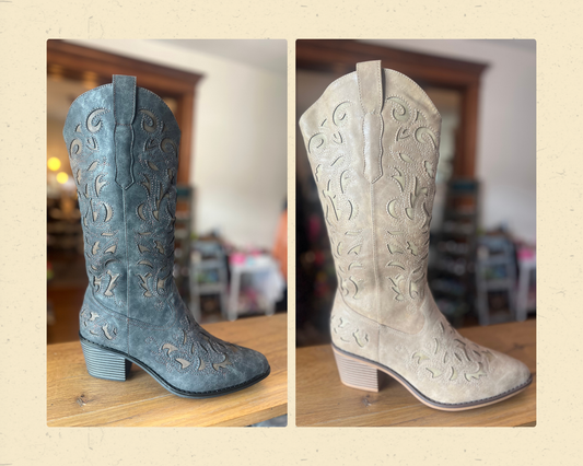 Whitney Inlay Cowgirl Boots