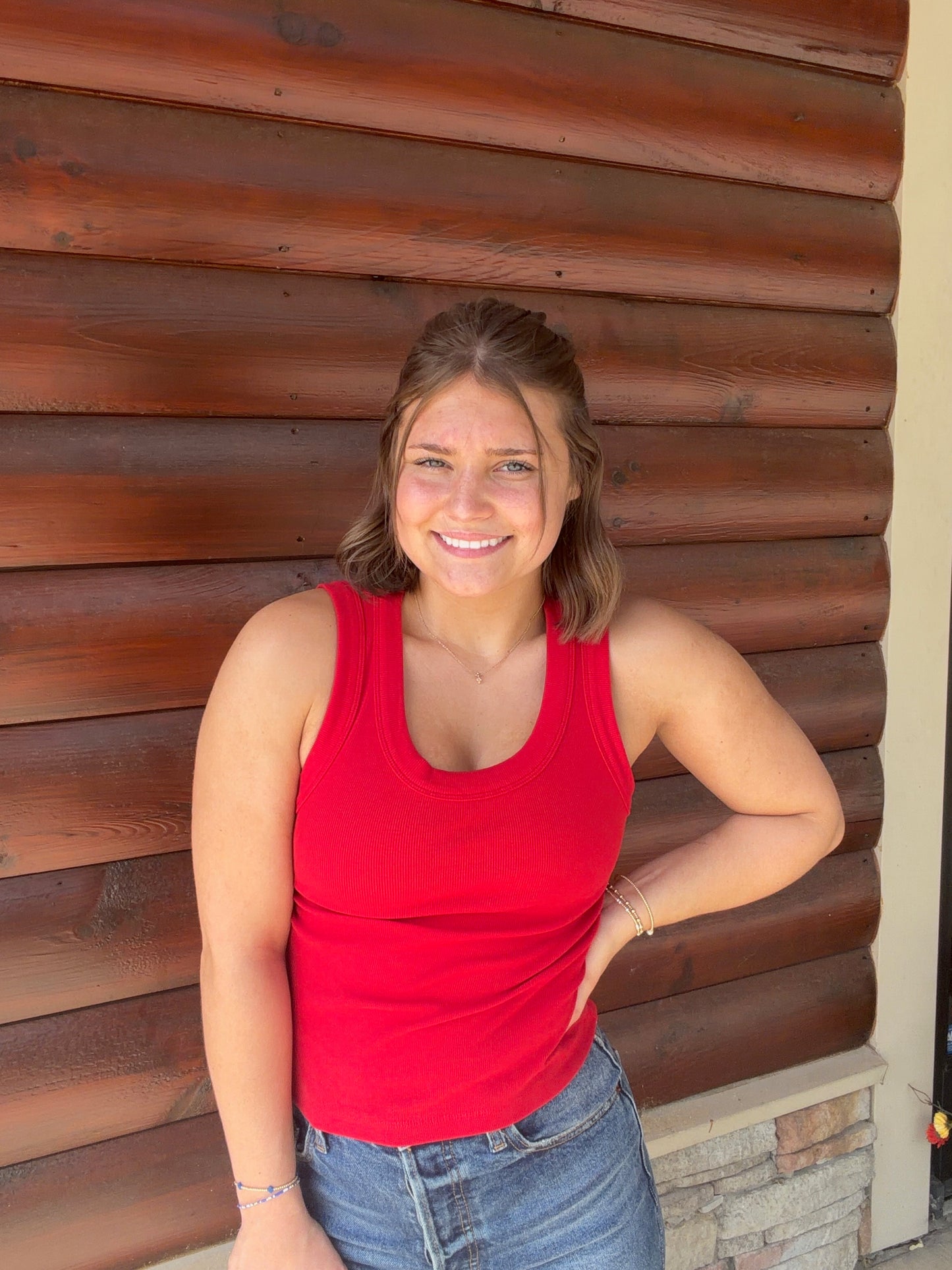 Classic Ribbed Scoop-Neck Tank