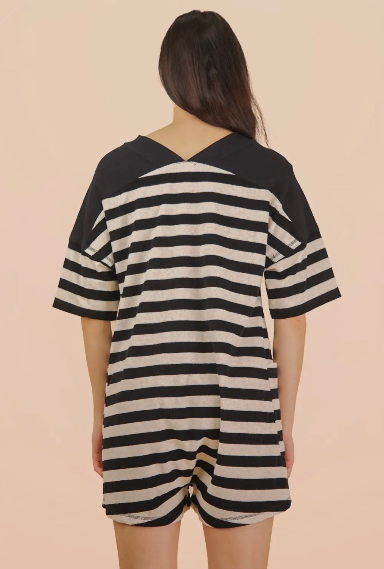 Stripe Casual Knit Romper