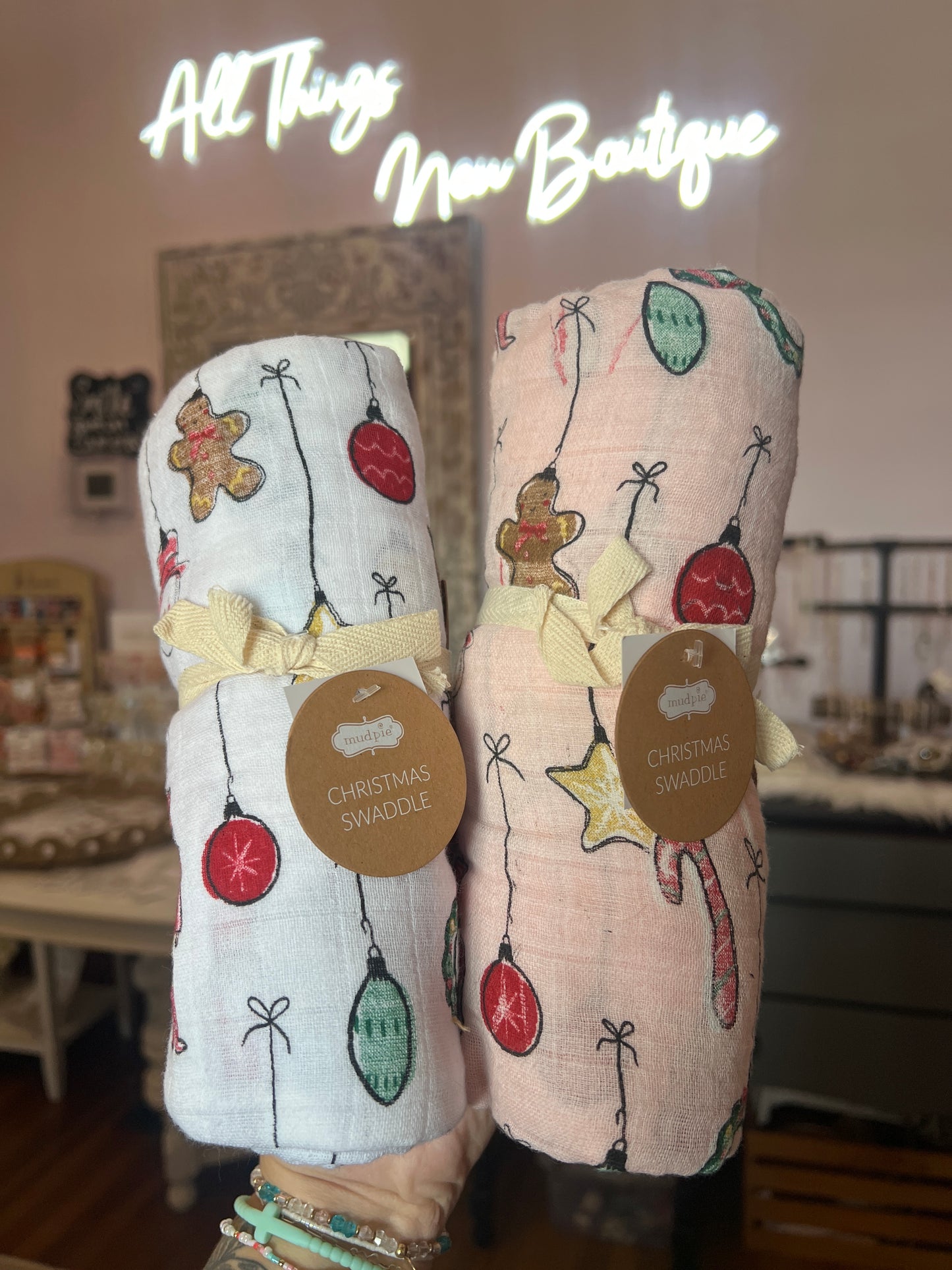 Christmas Ornament Muslin Swaddle