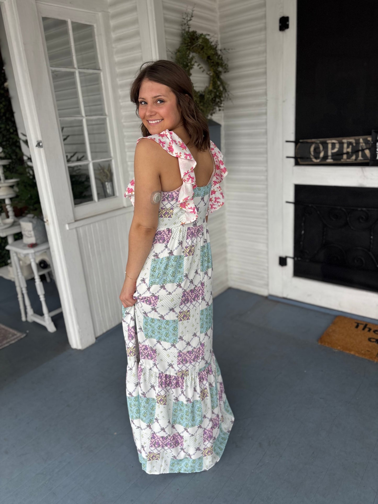 Ruffle Patchwork Maxi