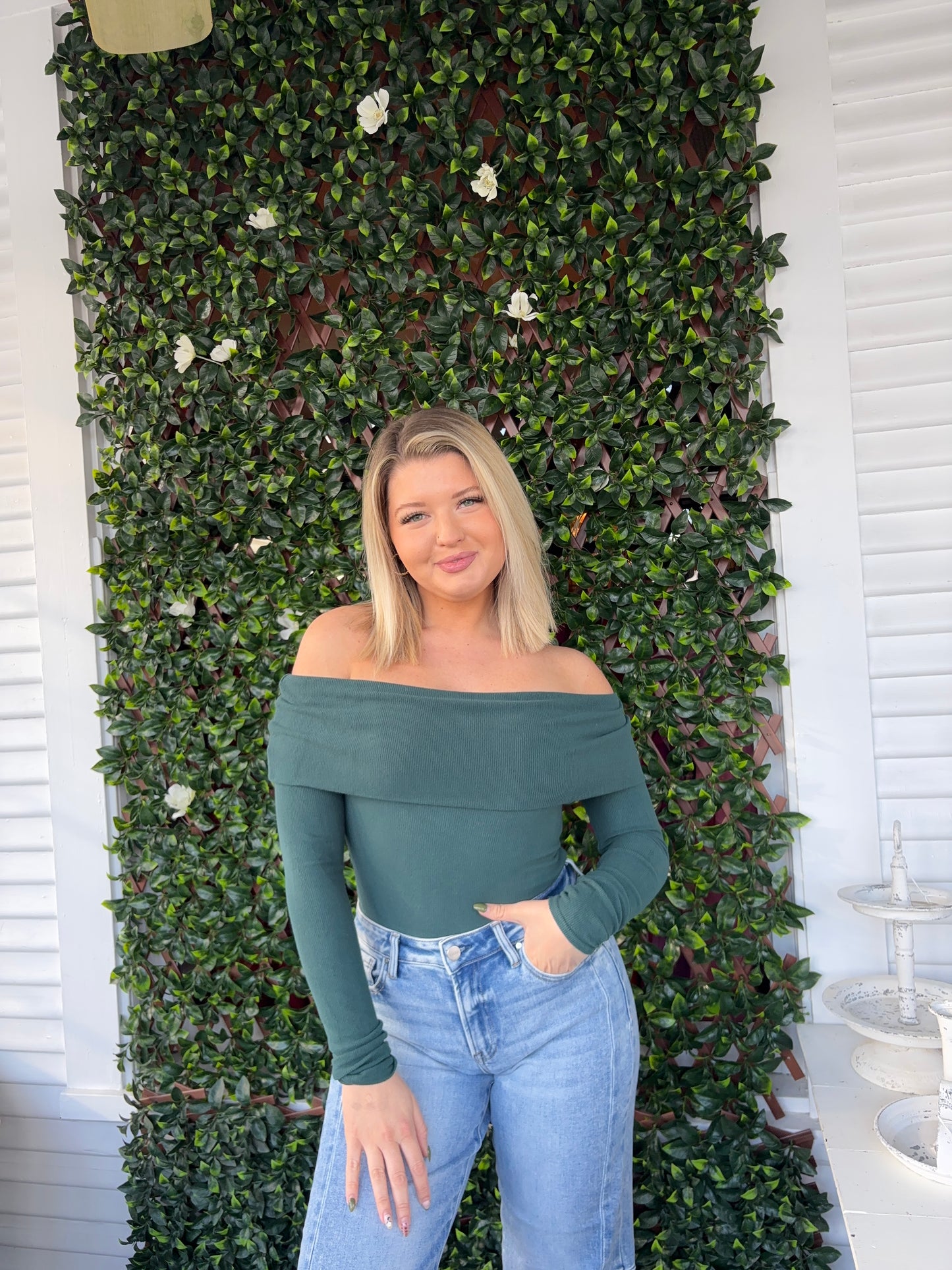 Off Shoulder LS Bodysuit