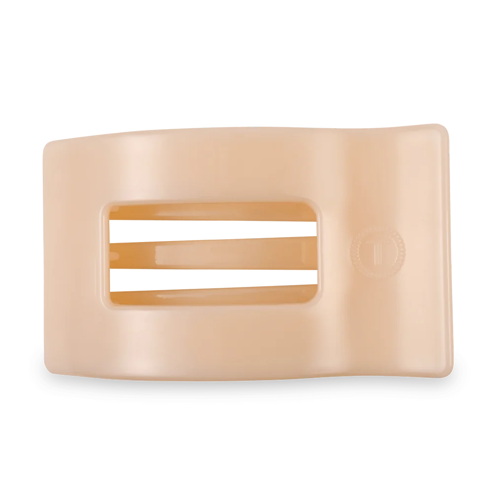 Almond Beige Flat Rectangle Hair Clip