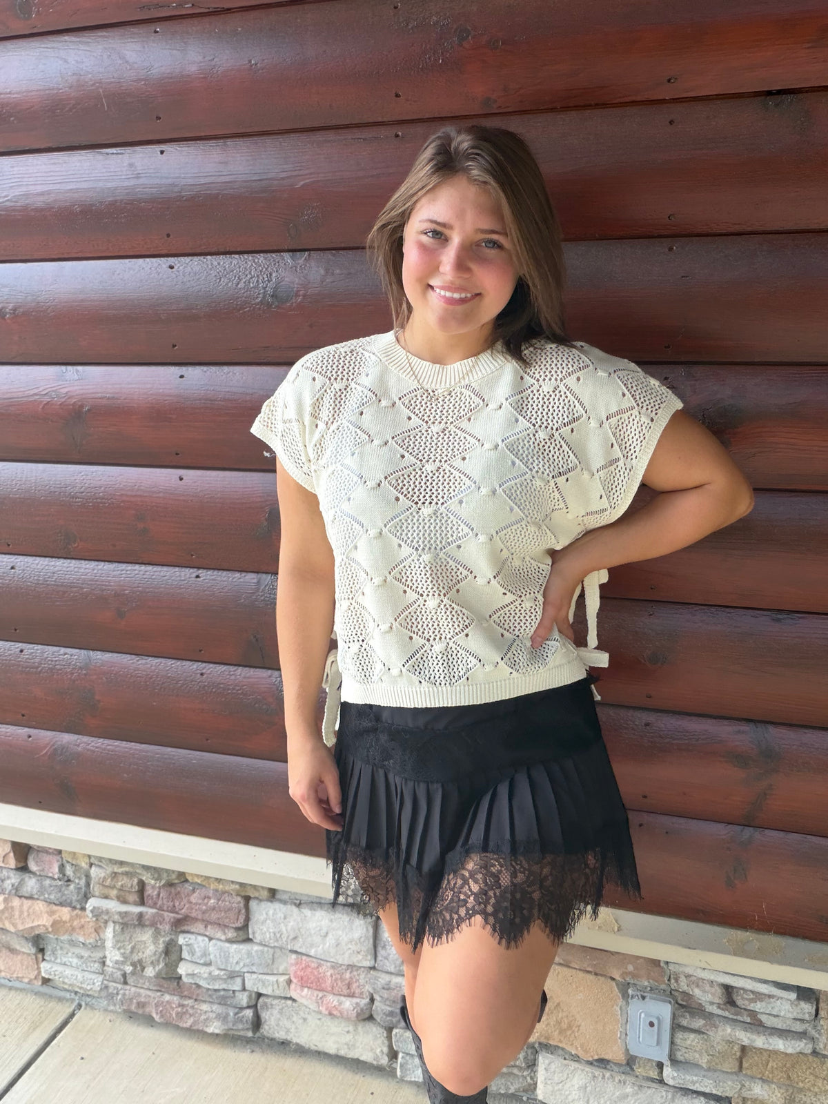 Pleated Lace Layering Skirt