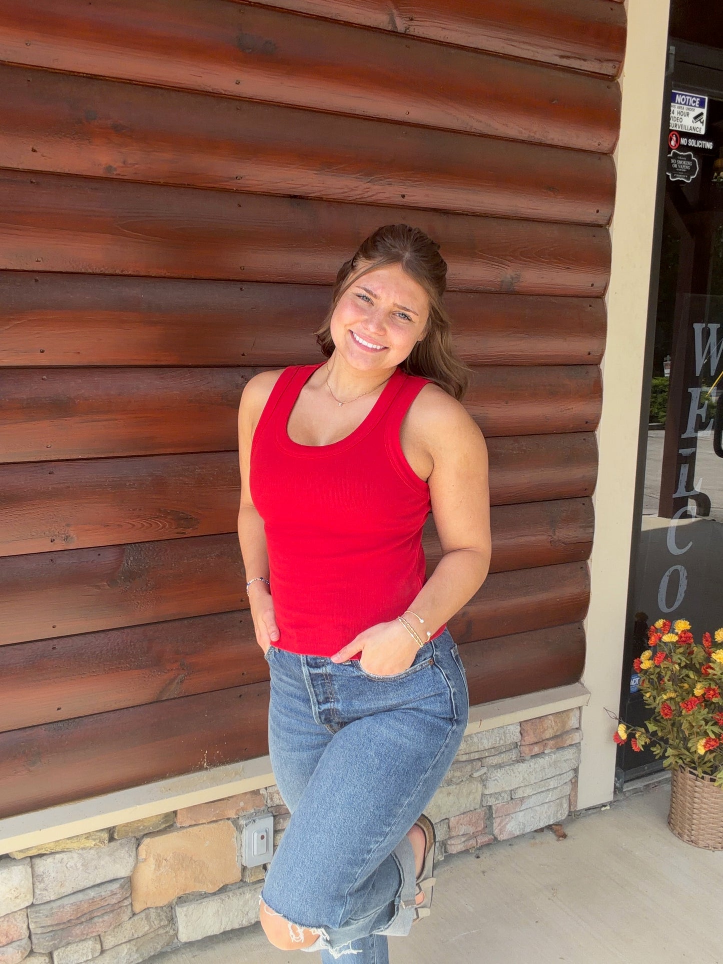 Classic Ribbed Scoop-Neck Tank