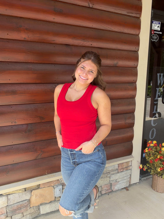 Classic Ribbed Scoop-Neck Tank