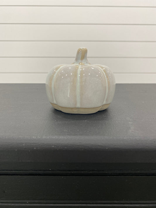 Small Glazed White Pumpkin