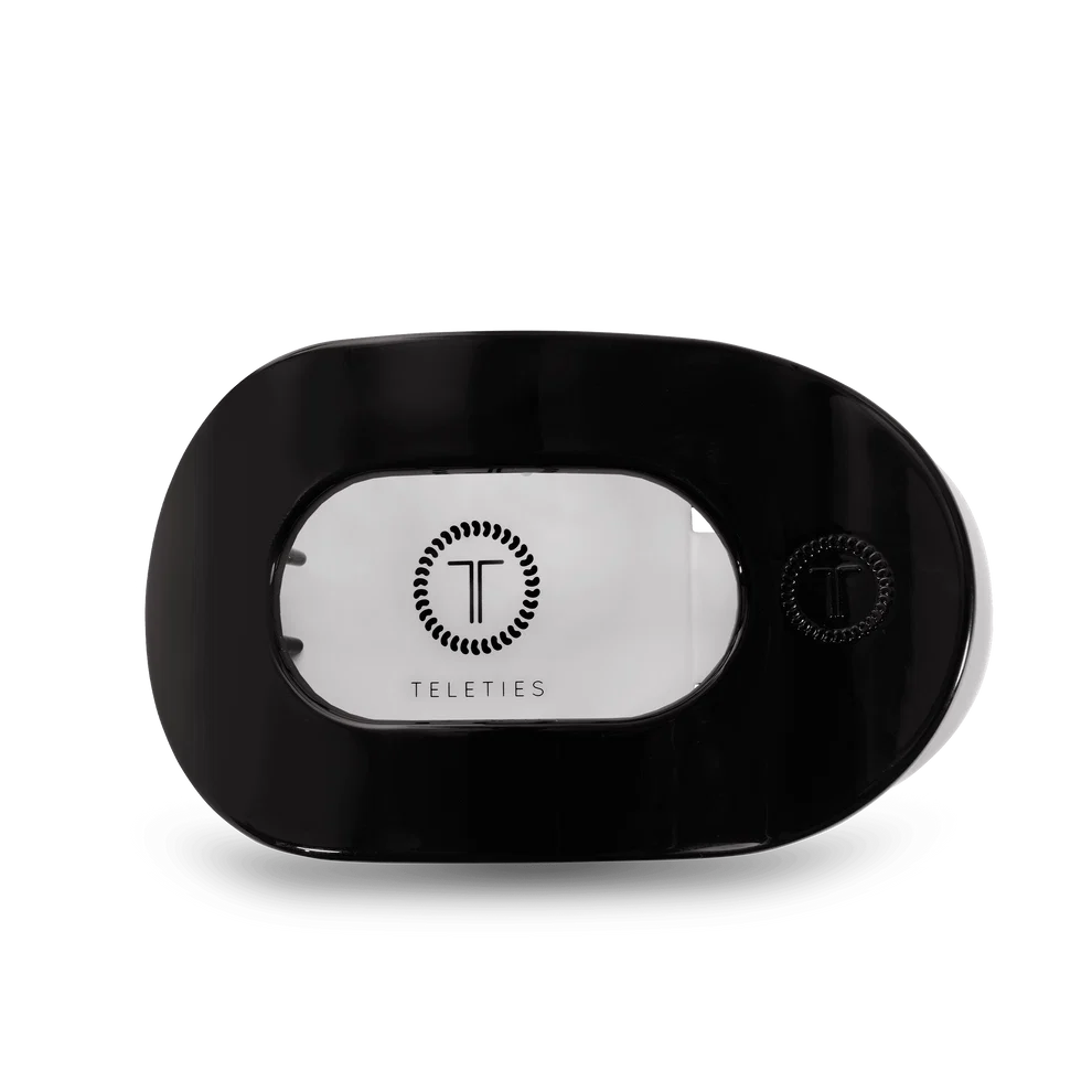Jet Black Flat Round Hair Clip