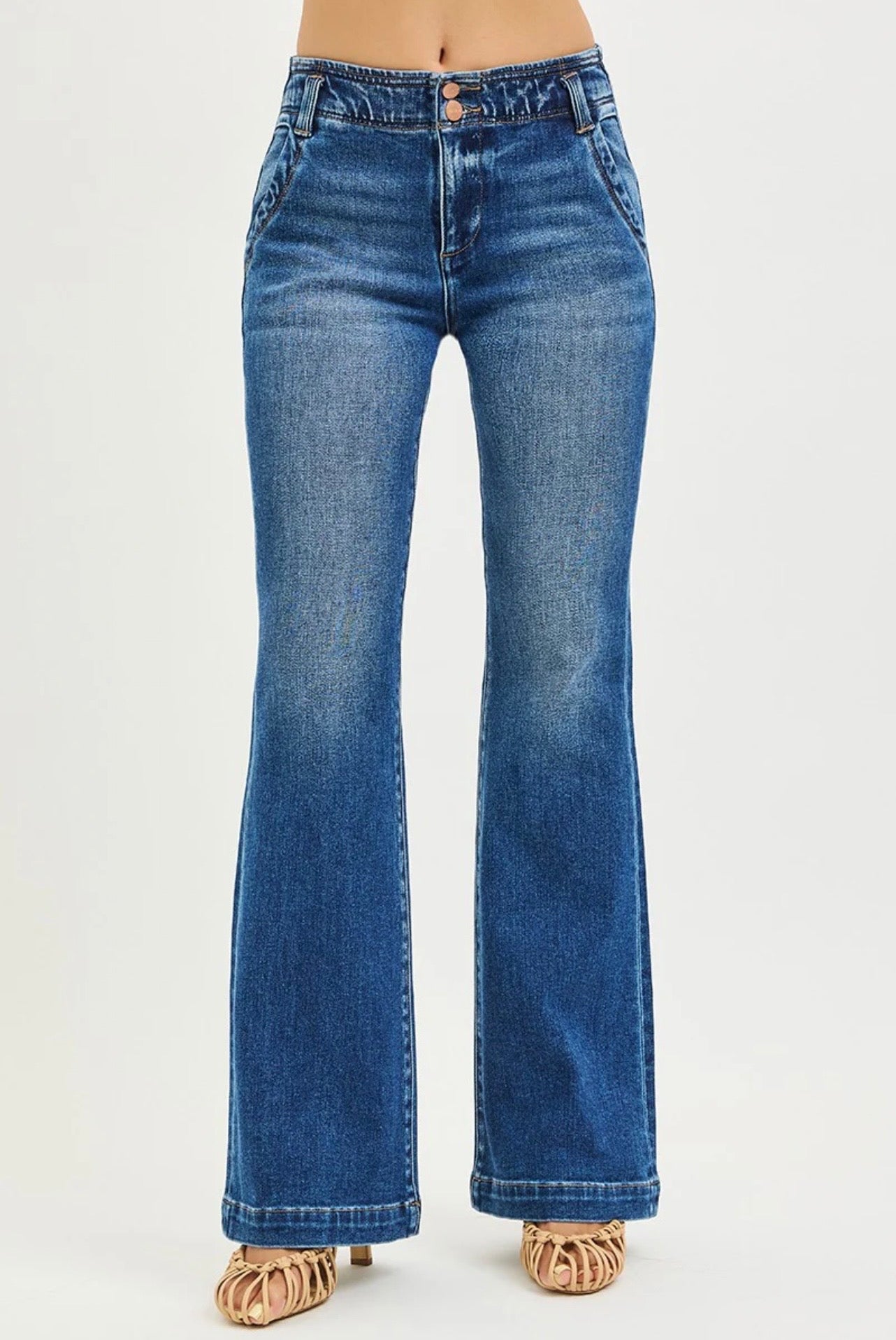 HR Flare Double Button Jeans