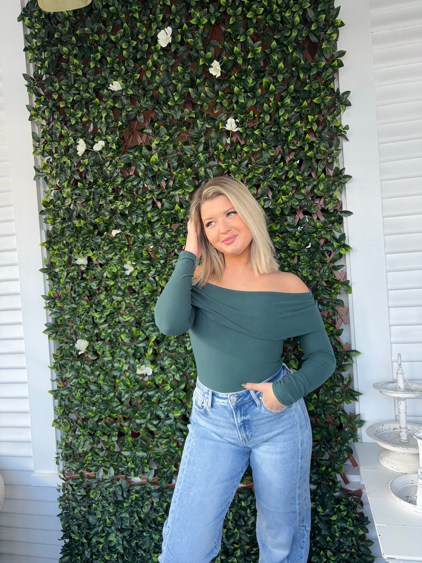 Off Shoulder LS Bodysuit