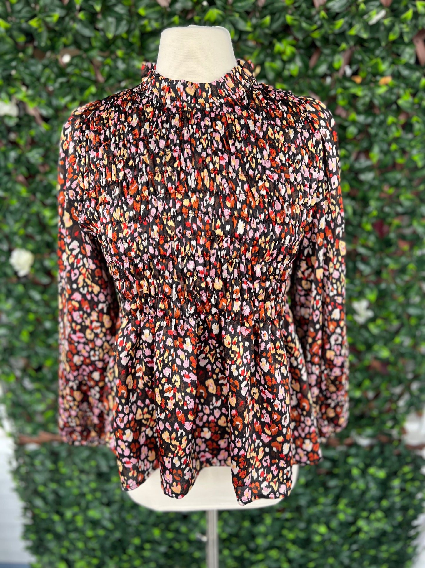 Smocked Peplum Blouse