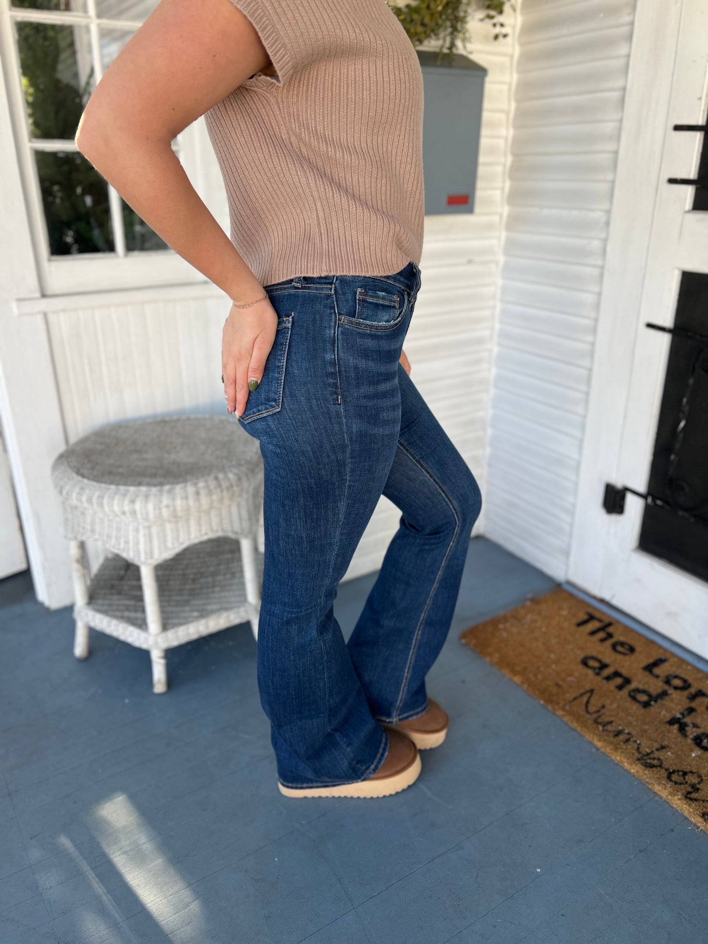 Mid Rise Flare Jeans