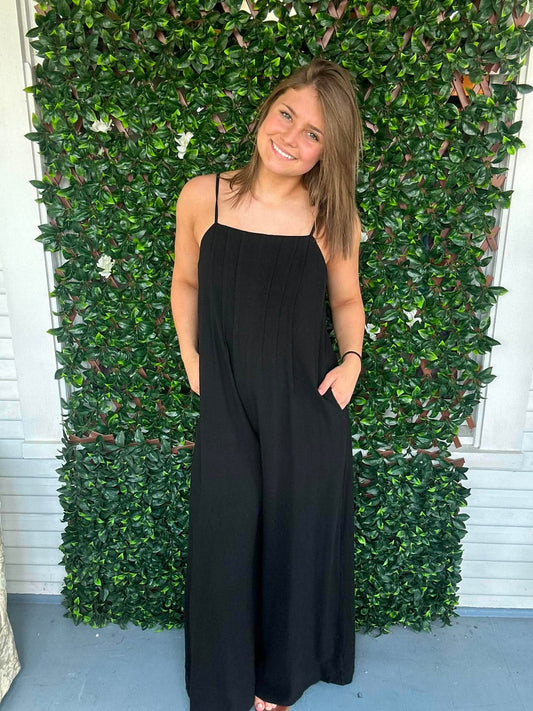 Sleeveless Pleated Detail Jumpsuit