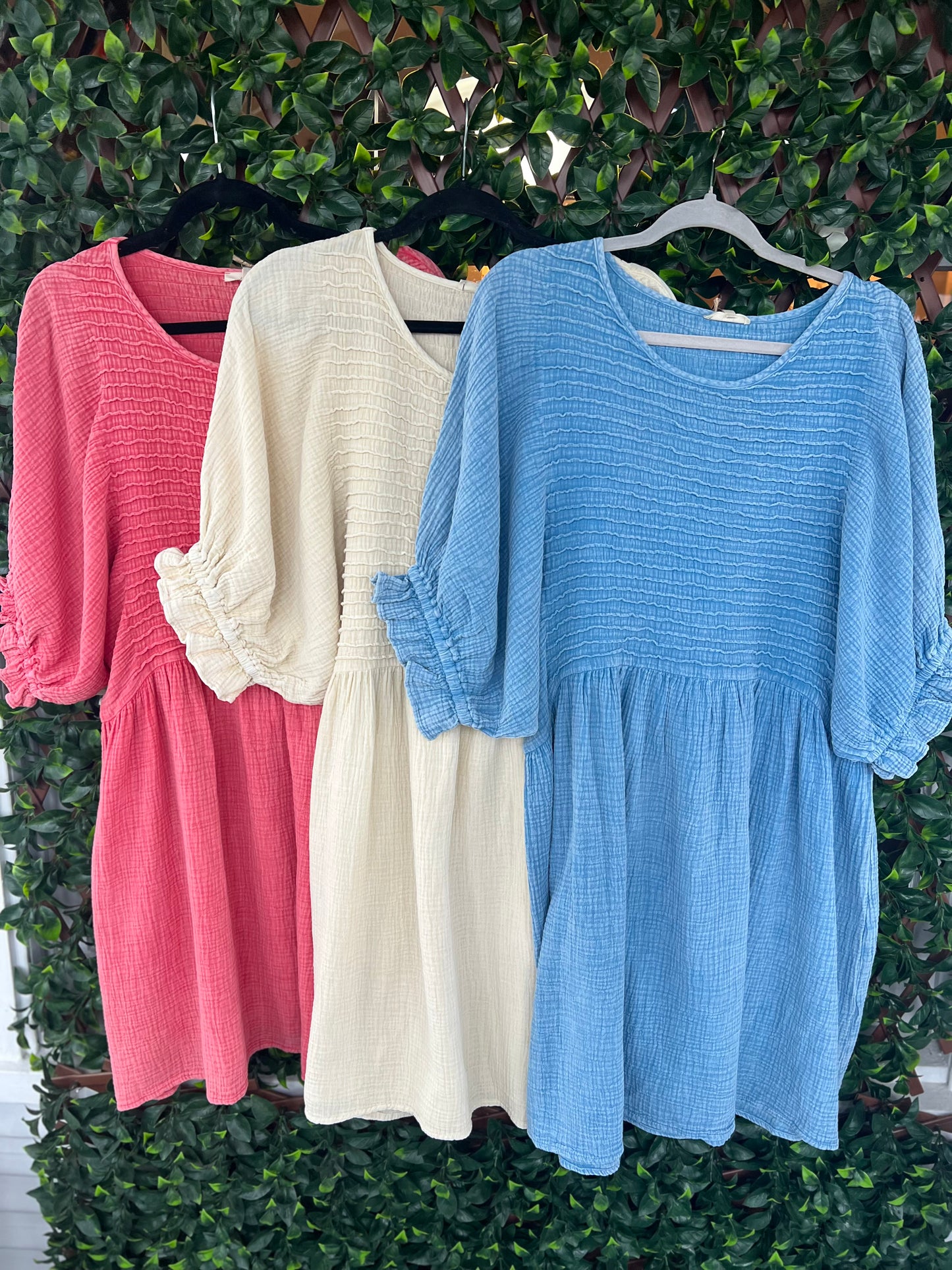 Pintuck Gauze Dress