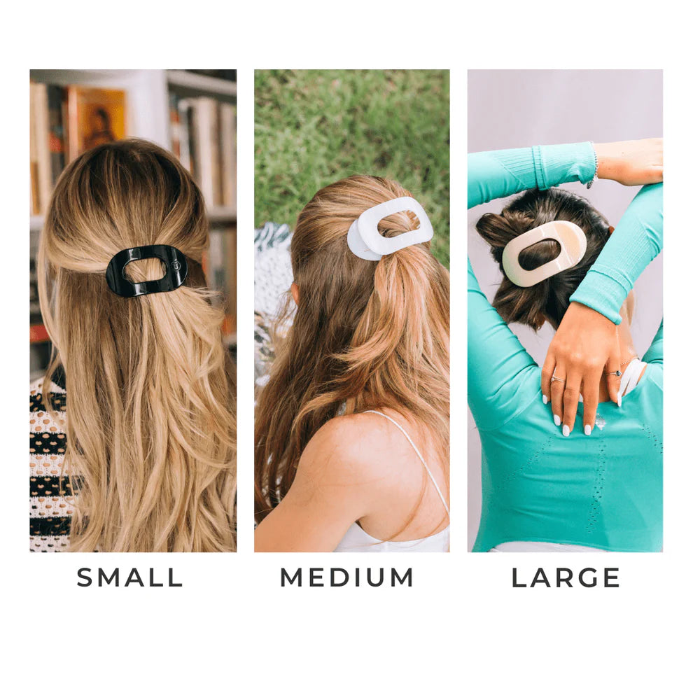 Coconut White Flat Round Hair Clip