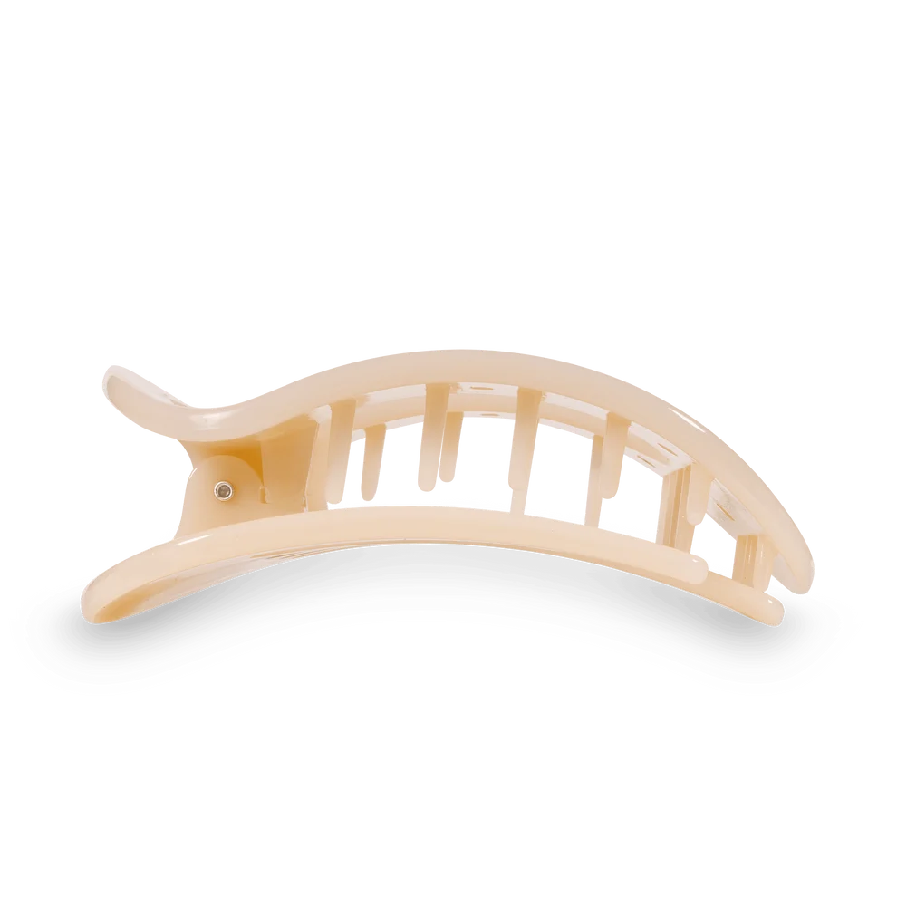 Almond Beige Flat Round Hair Clip