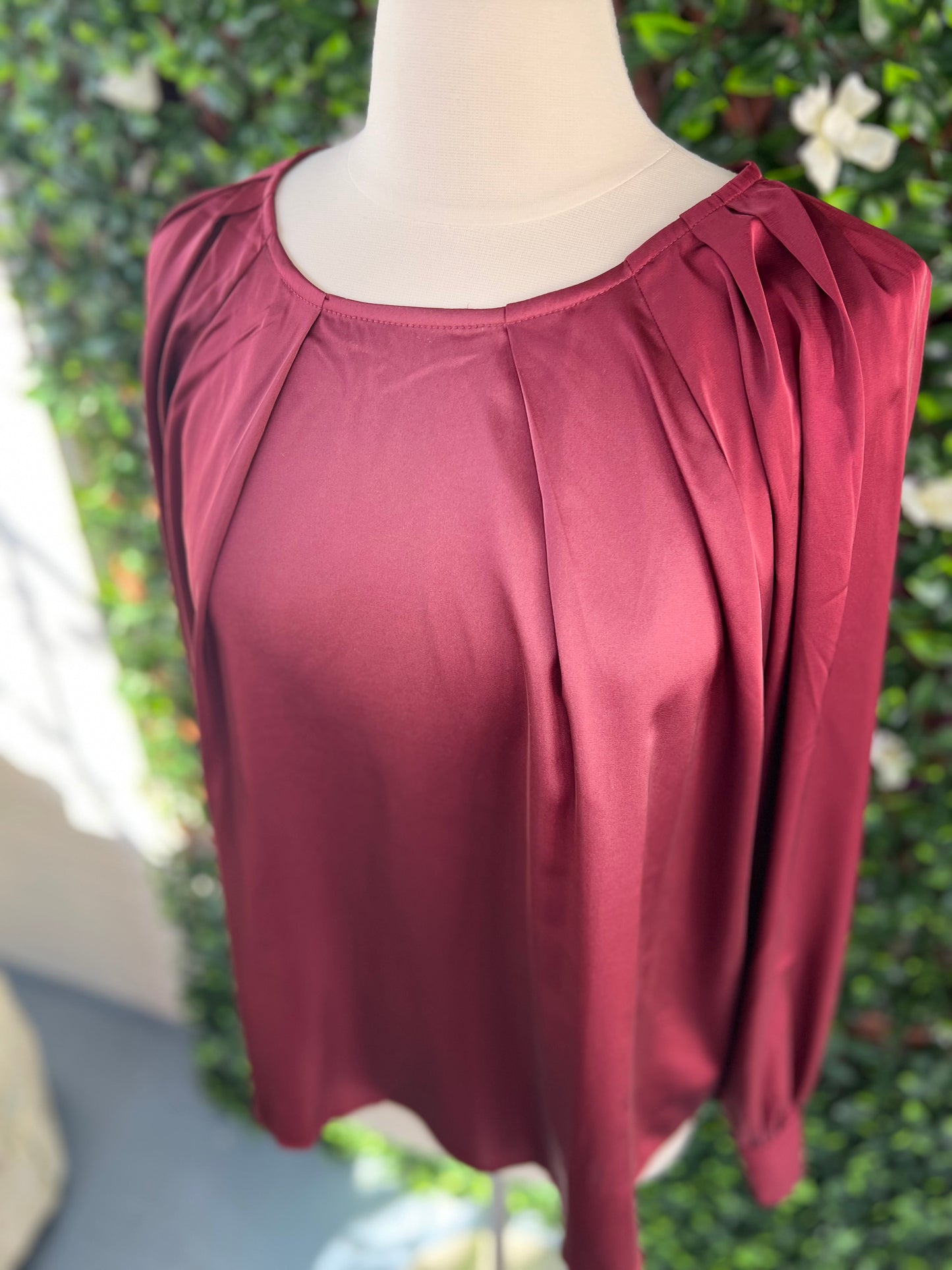 Pleated LS Blouse