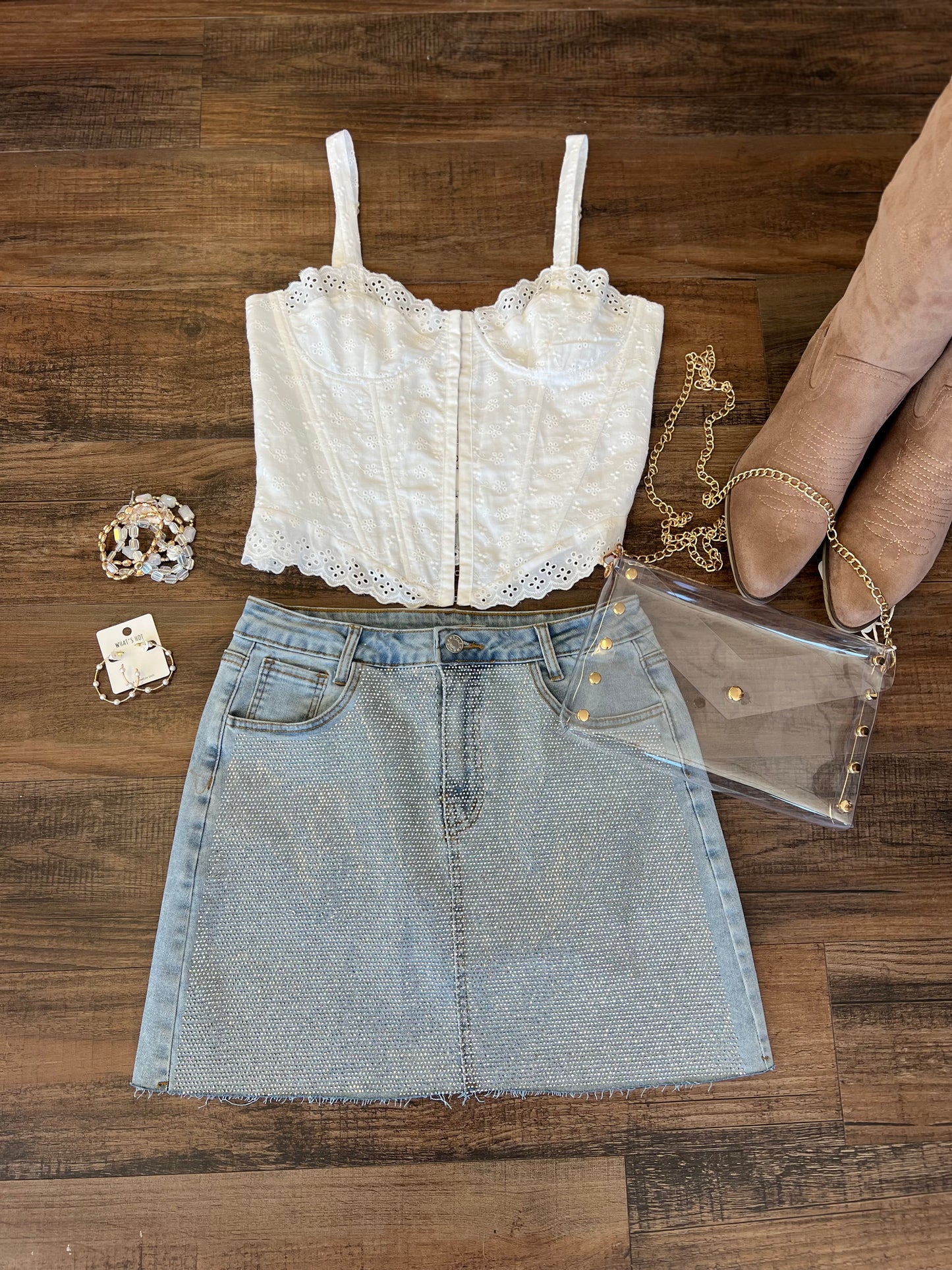 Denim Sparkly Skirt